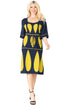 3/4 Sleeve Tie Waist Dress